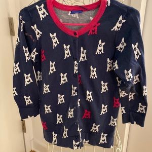 French bulldog print cardigan